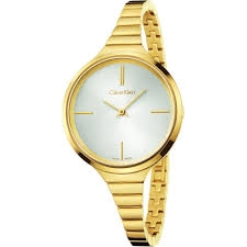 Authentic CK Calvin Klein Women 34 mm SS IP Gold Quartz Top-Quality Wristwatch  – CALVIN KLEIN