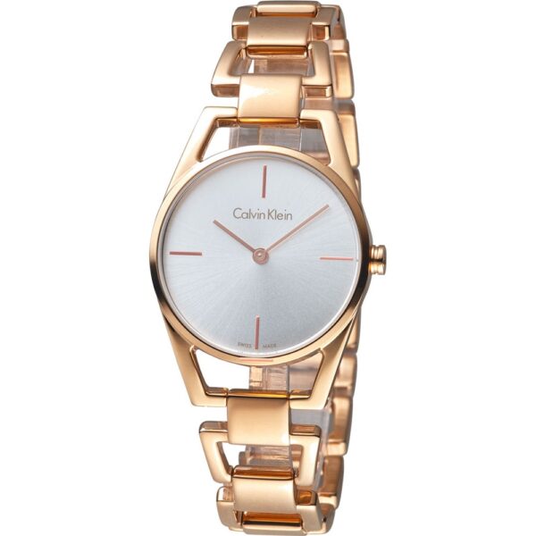 Authentic CK Calvin Klein Women 30 mm SS IP Rose Gold Quartz Top-Quality Wristwatch  - CALVIN KLEIN