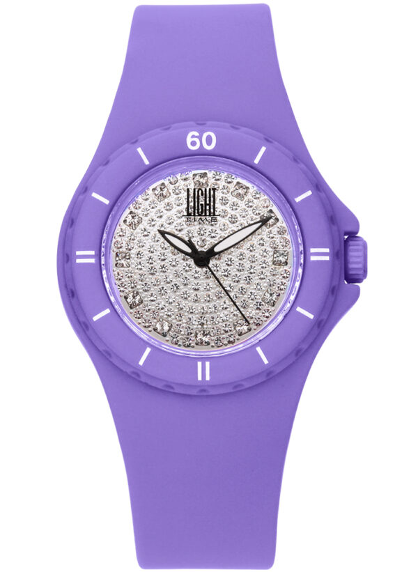 Authentic LIGHT TIME Women 36 mm Polycarbonate Quartz Designer Wristwatch  - Strass Dial Dial - LIGHT TIME