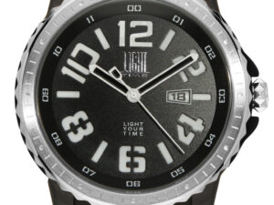 Authentic LIGHT TIME Men 48 mm Polycarbonate Quartz Designer Wristwatch  – LIGHT TIME