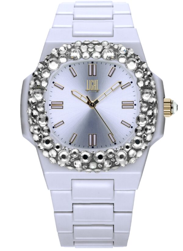 Authentic LIGHT TIME Women 38 x 42 mm Polycarbonate Quartz Designer Wristwatch  - LIGHT TIME