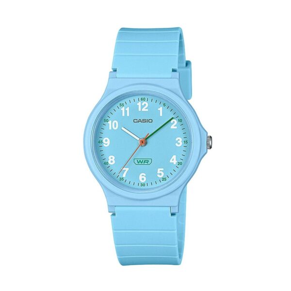 Authentic CASIO COLLECTION & VINTAGE Women 31 mm Resin Quartz Designer Wristwatch  - CASIO TIMELESS COLLECTION POP - BIO RESIN STRAP - LIGHT BLUE