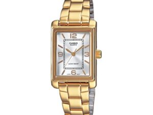 Authentic CASIO EU Women 32 x 21 mm Brass Quartz Designer Wristwatch  – Mother of Pearl Dial – CASIO COLLECTION