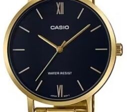 Authentic CASIO COLLECTION & VINTAGE Women 34 mm SS IP Gold Designer Wristwatch  – CASIO COLLECTION