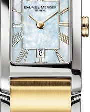 Authentic BAUME&MERCIER Women 34 x 19 mm Stainless Steel Quartz Luxurious Wristwatch  – Mother of Pearl Dial – BAUME&MERCIER