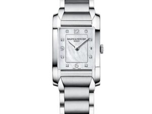 Authentic BAUME&MERCIER Women 22 mm Stainless Steel Quartz Luxurious Wristwatch  – MOP & Diamond Indexes Dial – Sapphire Glass – BAUME & MERCIER