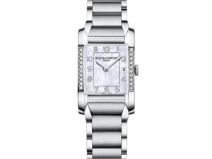 Authentic BAUME&MERCIER Women 22 mm Stainless Steel Quartz Luxurious Wristwatch  – Mother of Pearl Dial – Sapphire Glass – BAUME & MERCIER