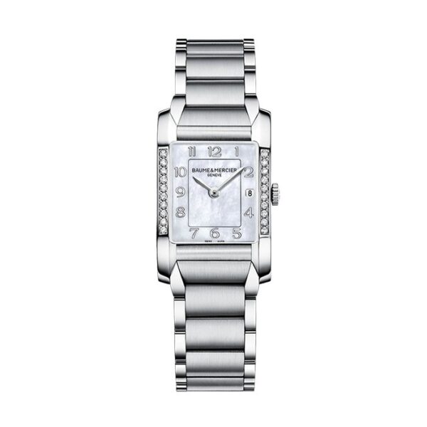 Authentic BAUME&MERCIER Women 22 mm Stainless Steel Quartz Luxurious Wristwatch  - Mother of Pearl Dial - Sapphire Glass - BAUME & MERCIER