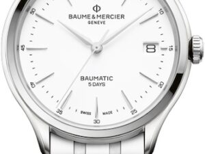 Authentic BAUME&MERCIER Men 40 mm Stainless Steel Luxurious Wristwatch  – Sapphire Glass – BAUME & MERCIER