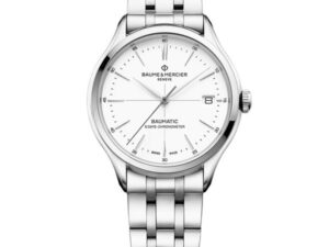 Authentic BAUME&MERCIER Men 40 mm Stainless Steel Luxurious Wristwatch  – Sapphire Glass – BAUME&MERCIER