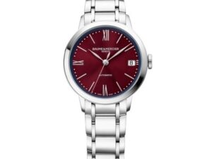 Authentic BAUME&MERCIER Women 34 mm Stainless Steel Luxurious Wristwatch  – Sapphire Glass – BAUME&MERCIER