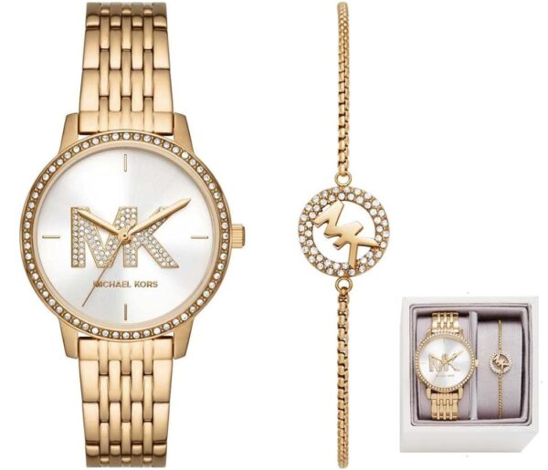 Authentic MICHAEL KORS Women 41 mm SS IP Gold Quartz Exclusive Orologio da polso / Bracciale  - MICHAEL KORS