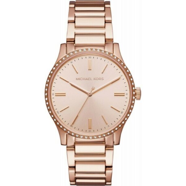 Authentic MICHAEL KORS Women 38 mm SS IP Rose Gold Quartz Top-Quality Wristwatch  - MICHEAL KORS