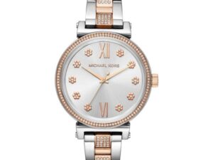 Authentic MICHAEL KORS Women 36 mm SS IP Rose gold Two Tone Quartz Top-Quality Wristwatch  – MICHAEL KORS