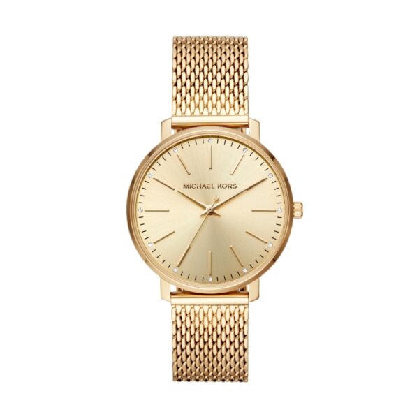 Authentic MICHAEL KORS Women 38 mm SS IP Gold Quartz Elegant Wristwatch  - MICHAEL KORS