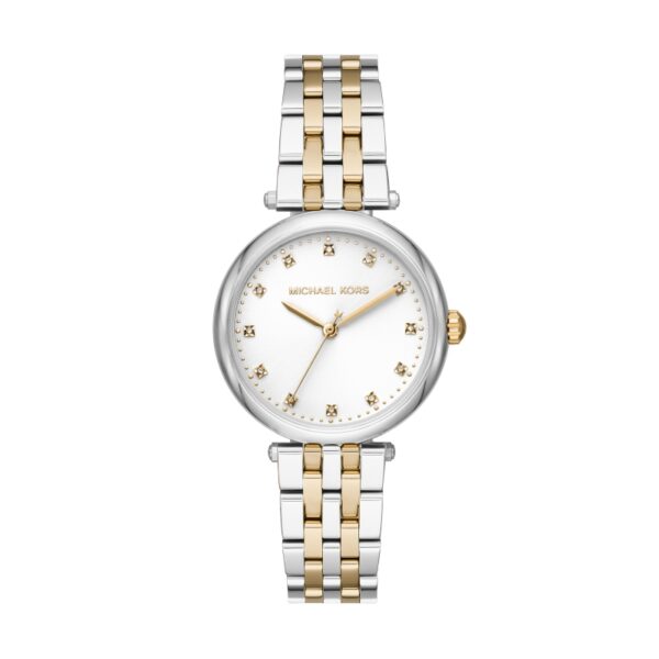 Authentic MICHAEL KORS Women 34 mm SS IP White Quartz Top-Quality Wristwatch  - MICHAEL KORS