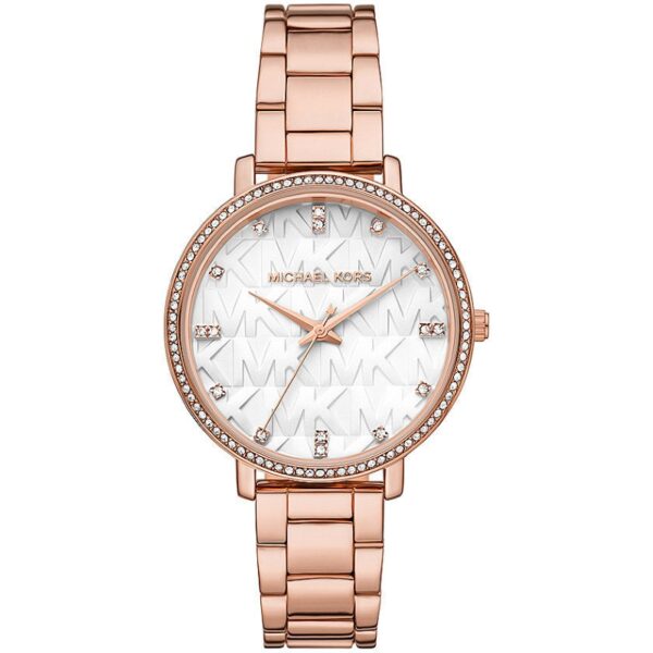 Authentic MICHAEL KORS Women 38 mm SS IP Rose Gold Quartz Elegant Wristwatch  - MICHAEL KORS