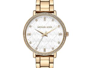 Authentic MICHAEL KORS Women 38 mm SS IP Gold Quartz Elegant Wristwatch  – MICHAEL KORS