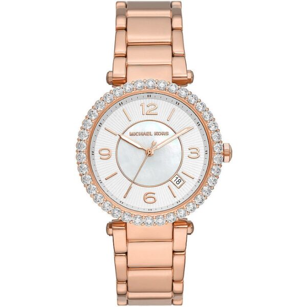 Authentic MICHAEL KORS Women 38 mm SS IP Rose Gold Quartz Top-Quality Wristwatch  - MICHAEL KORS