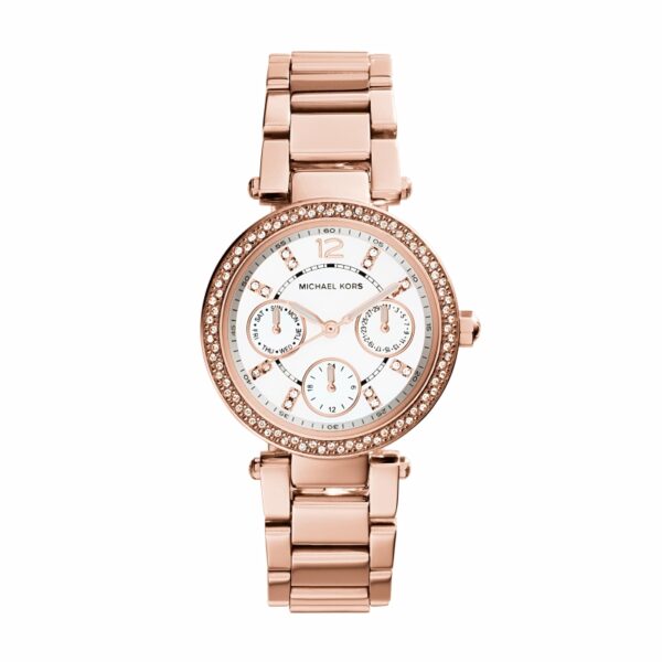 Authentic MICHAEL KORS Women 33 mm SS IP Rose Gold Quartz Top-Quality Wristwatch  - MICHAEL KORS