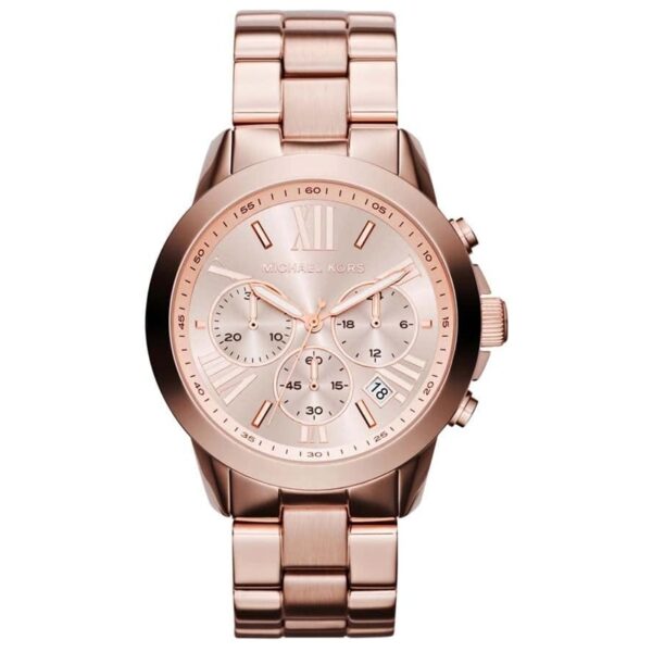 Authentic MICHAEL KORS Women 42 mm SS IP Rose Gold Quartz Top-Quality Wristwatch  - MICHAEL KORS