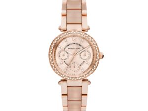 Authentic MICHAEL KORS Women 33 mm SS IP Rose Gold Quartz Top-Quality Wristwatch  – MICHAEL KORS