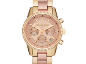 Authentic MICHAEL KORS Women 37 mm SS IP Rose Gold Quartz Top-Quality Wristwatch  – MICHAEL KORS