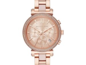 Authentic MICHAEL KORS Women 39 mm SS IP Rose Gold Quartz Top-Quality Wristwatch  – MICHAEL KORS