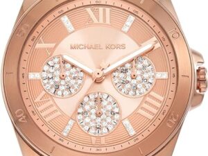 Authentic MICHAEL KORS Women 36 mm SS IP Rose Gold Quartz Top-Quality Wristwatch  – MICHAEL KORS