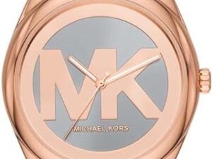 Authentic MICHAEL KORS Women 42 mm SS IP Rose Gold Quartz Top-Quality Wristwatch  – MICHAEL KORS