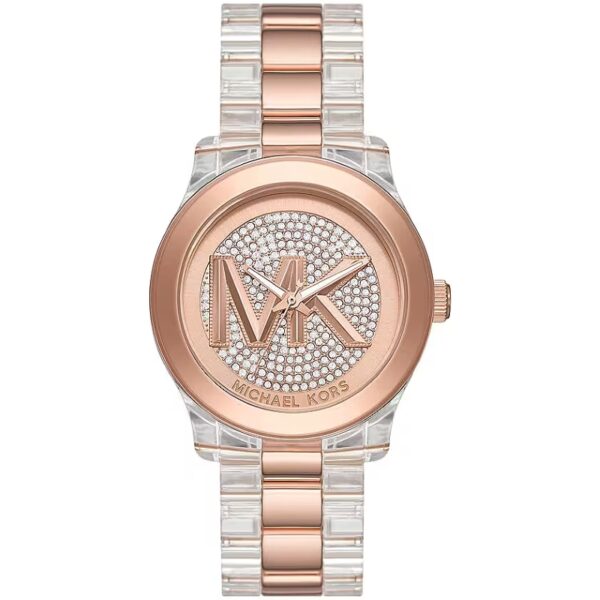 Authentic MICHAEL KORS Women 38 mm SS IP Rose Gold Quartz Top-Quality Wristwatch  - MICHAEL KORS