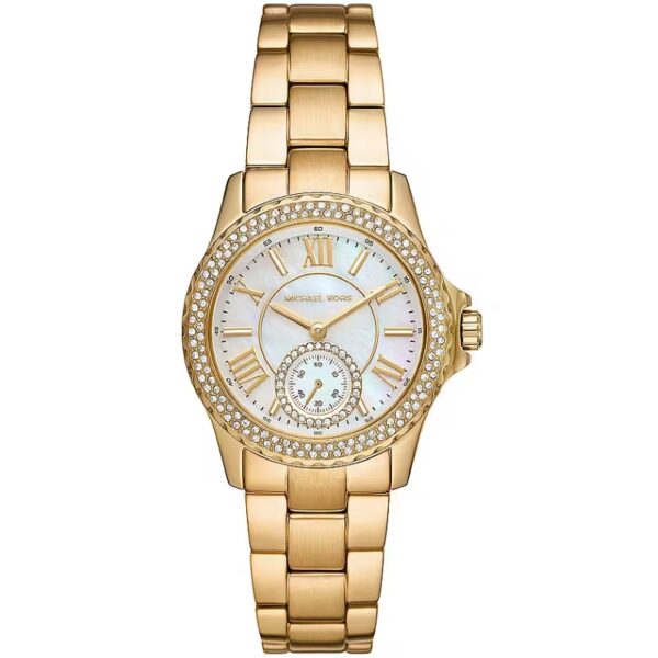 Authentic MICHAEL KORS Women 33 mm SS IP Gold Quartz Top-Quality Wristwatch  - MICHAEL KORS