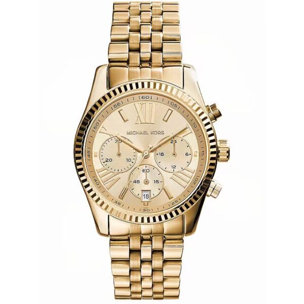 Authentic MICHAEL KORS Women 38 mm SS IP Gold Quartz Top-Quality Wristwatch  - MICHAEL KORS