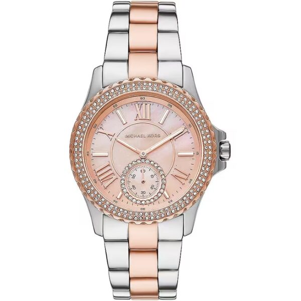 Authentic MICHAEL KORS Women 40 mm SS IP Rose Gold Quartz Top-Quality Wristwatch  - MICHAEL KORS