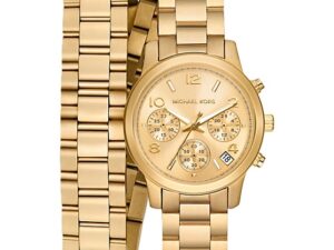 Authentic MICHAEL KORS Women 34 mm SS IP Gold Quartz Exclusive Wristwatch  – MICHAEL KORS