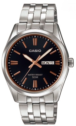 Authentic CASIO COLLECTION & VINTAGE Men 38 mm Stainless Steel Quartz Designer Wristwatch  – CASIO ENTICER