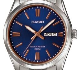 Authentic CASIO COLLECTION & VINTAGE Men 38 mm Stainless Steel Quartz Designer Wristwatch  – CASIO ENTICER