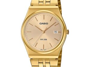 Authentic CASIO COLLECTION & VINTAGE Men 35 mm SS IP Gold Quartz Designer Wristwatch  – CASIO COLLECTION