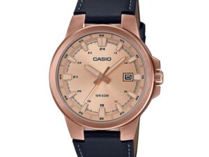 Authentic CASIO COLLECTION & VINTAGE Men 41.5 mm SS IP Rose Gold Quartz Designer Wristwatch  – CASIO COLLECTION ***SPECIAL PRICE***