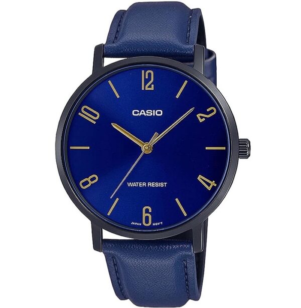 Authentic CASIO COLLECTION & VINTAGE Men 40 mm SS IP Blue Designer Wristwatch  - CASIO COLLECTION