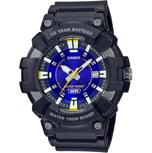 Authentic CASIO COLLECTION & VINTAGE Men 49 mm Resin Quartz Designer Wristwatch  - CASIO SPORT COLLECTION WR 100m - BLUE