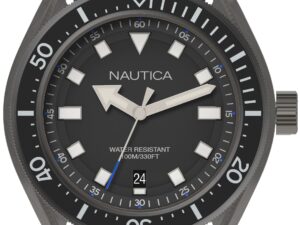 Authentic NAUTICA Men 45 mm SS IP Gun Quartz Analog Elegant Wristwatch  – NAUTICA