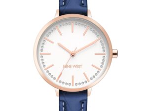 Authentic NINE WEST Women SS IP Rose Gold Quartz Designer Watch  – NINE WEST