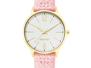 Authentic NINE WEST Women SS IP Gold Quartz Designer Watch  – NINE WEST