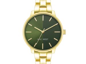 Authentic NINE WEST Women SS IP Gold Quartz Designer Watch  – NINE WEST