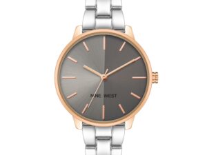 Authentic NINE WEST Women SS IP Rose Gold Quartz Designer Watch  – NINE WEST