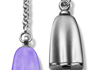 Authentic AMBROSINI  Designer Earrings  – AMBROSINI JEWELS –  ORECCHINI doppi ARGENTO 925° ghiacciolo finitura bianca pietra viola