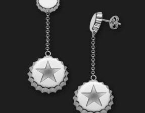 Authentic AMBROSINI  Top-Quality Earrings  – AMBROSINI JEWELS – ORECCHINI ARGENTO 925° tappo finitura bianca stella