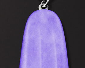 Authentic AMBROSINI  Sophisticated Pendant  – AMBROSINI JEWELS –  PENDENTE ARGENTO 925°  ghiacciolo finitura bianca pietra viola piccolo (21×14 mm)