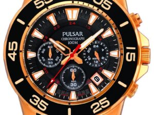 Authentic PULSAR Men 45 mm Stainless Steel Quartz Designer Wristwatch  – PULSAR